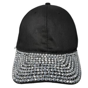 Bling Rhinestone Strapback Baseball Cap Black One Size 6 Panel Something Special